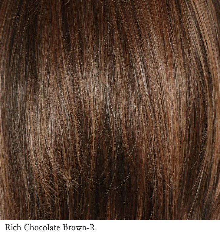 Pre-Order | Rich Chocolate Brown-R | 2/4/30+4 | Rooted with Dark Brown. A mixture of Dark and Medium Brown. Heavily highlighted with Dark Auburn & Strawberry and Mahogany.