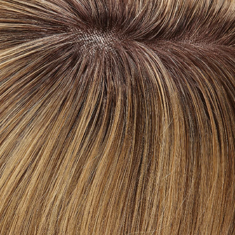 *24BT18S8 | Shaded Mocha | Med Natural Ash Blonde & Lt Natural Gold Blonde Blend. Shaded w/ Med Brown