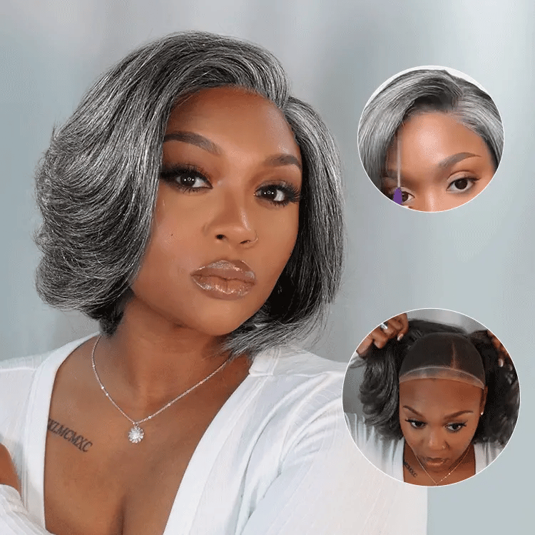 Bob Wigs in Pastel Colors for a Trendy Look Boss Vibe Salt & Pepper Layered Bob / Body Wave Glueless Pre-Cut Minimalist Lace Grey Wig Bob Wigs in Pastel Colors for a Trendy Look Boss Vibe Salt & Pepper Layered Bob / Body Wave Glueless Pre-Cut Minimalist Lace Grey Wig