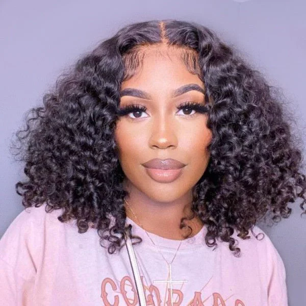 Bob Wigs for TikTok - Inspired Styles Modern Show Glueless V Part Bob Wig Natural Black Curly Human Hair Wigs For Women Bob Wigs for TikTok - Inspired Styles Modern Show Glueless V Part Bob Wig Natural Black Curly Human Hair Wigs For Women