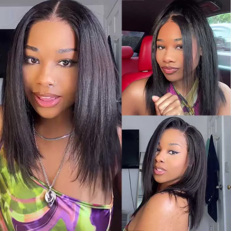 Bob Wigs for Picnics Klaiyi Yaki Straight Put On and Go Glueless Bob Wig 7x5 Pre-Cut Lace Closure Wig Beginner Friendly Flash Sale Bob Wigs for Picnics Klaiyi Yaki Straight Put On and Go Glueless Bob Wig 7x5 Pre-Cut Lace Closure Wig Beginner Friendly Flash Sale