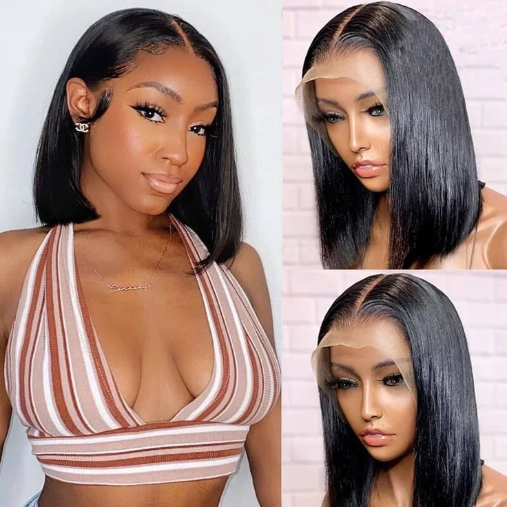 Bob Wigs for Friend Hangouts Modern Show Short Bob Straight 360 Lace Frontal Wigs Real Brazilian Remy Human Hair Lace Wigs For Women Bob Wigs for Friend Hangouts Modern Show Short Bob Straight 360 Lace Frontal Wigs Real Brazilian Remy Human Hair Lace Wigs For Women