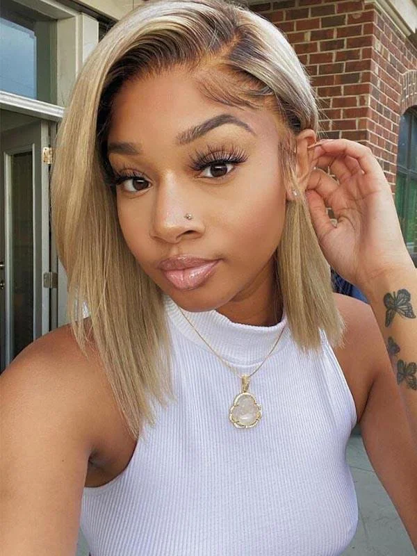 Bob Wigs for Outdoor Photoshoots Chinalacewig Transparent Lace Blonde Color Lace Front Wigs Straight Bob Wigs CF116 Bob Wigs for Outdoor Photoshoots Chinalacewig Transparent Lace Blonde Color Lace Front Wigs Straight Bob Wigs CF116