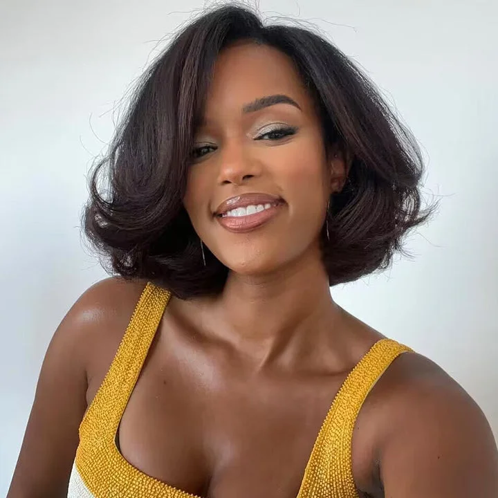 Bob Wigs in European Sizing Pre-trimmed Layered Bob Wig Wavy 7x5 Pre Everything Bob Glueless Wig Human Hair Bob Wigs in European Sizing Pre-trimmed Layered Bob Wig Wavy 7x5 Pre Everything Bob Glueless Wig Human Hair
