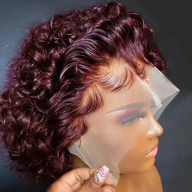 Bob Wigs in Pastel Colors for a Trendy Look​ Water Wave Pixie Short Curly Wig