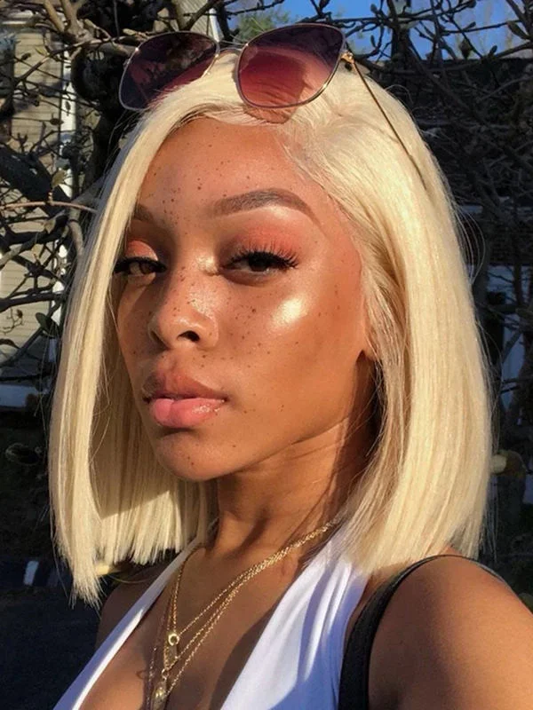 Bob Wigs with Adjustable Combs for a Custom Fit 24hrs shipping #613 Blonde Color Hair Brazilian Human Hair Straight Short Bob Lace Front Wig NCF36 Bob Wigs with Adjustable Combs for a Custom Fit 24hrs shipping #613 Blonde Color Hair Brazilian Human Hair Straight Short Bob Lace Front Wig NCF36