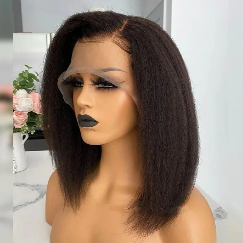 Bob Wigs for Cycling Basia | C Part Kinky Straight Prepluck Human Hair Closure Bob Lace Front Wig Bob Wigs for Cycling Basia | C Part Kinky Straight Prepluck Human Hair Closure Bob Lace Front Wig