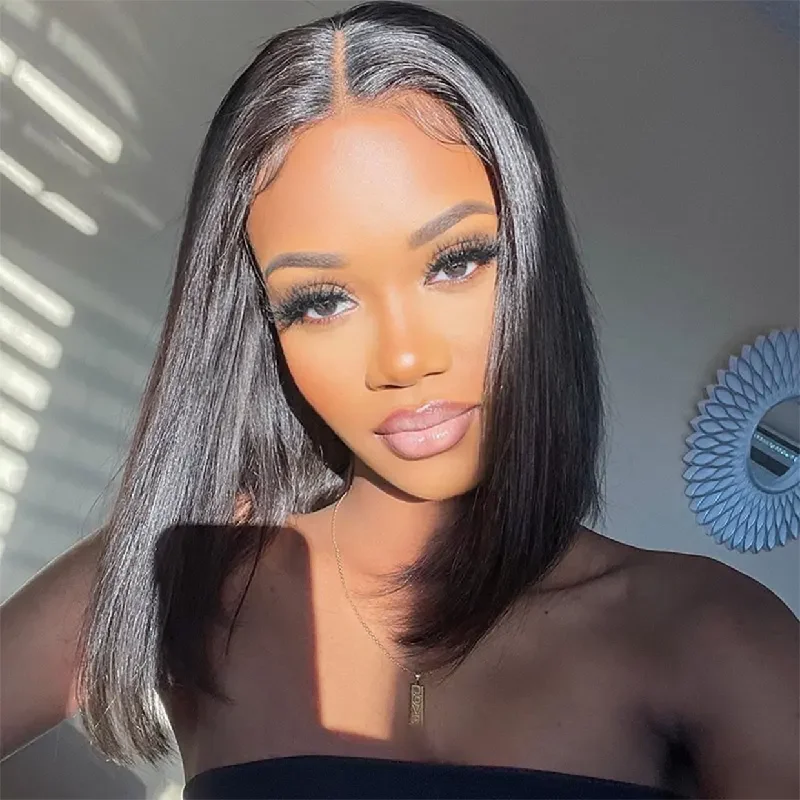 Straight Bob Wigs for a Sleek Look 6x4 HD Lace Closure BOB Wig Straight Natural Black Straight Bob Wigs for a Sleek Look 6x4 HD Lace Closure BOB Wig Straight Natural Black