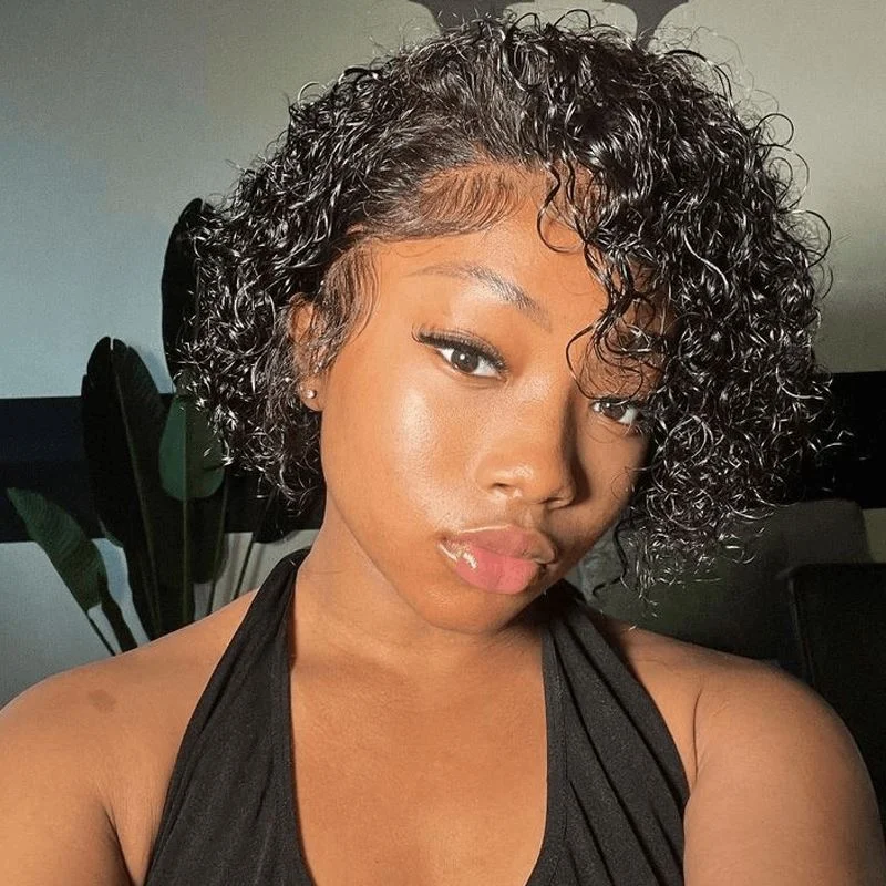 Bob Wigs for Retro Fashion Lovers Ali Grace 13X1 Lace Pixie Cut Short Bob Curly Wigs Bob Wigs for Retro Fashion Lovers Ali Grace 13X1 Lace Pixie Cut Short Bob Curly Wigs