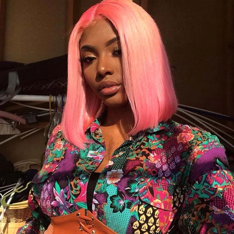 Bob Wigs in Pastel Colors for a Trendy Look Light Pink Bob Lace Front Wig Human Hair for Black Women Surprisehair Bob Wigs in Pastel Colors for a Trendy Look Light Pink Bob Lace Front Wig Human Hair for Black Women Surprisehair