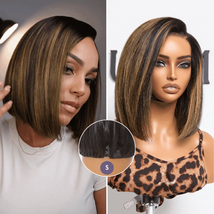 Bob Wigs for Water Sports Luvme All-Day Comfort™ Wig Brown Highlight Blunt Cut Bob Glueless Minimalist HD Lace Wig Pre-Cut Lace Bob Wigs for Water Sports Luvme All-Day Comfort™ Wig Brown Highlight Blunt Cut Bob Glueless Minimalist HD Lace Wig Pre-Cut Lace