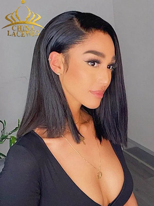 Curly Bob Wigs for a Voluminous Style Chinalacewig Top Virgin Human Hair Short HD Lace Bob Black Color 360 Lace Wig CF290 Curly Bob Wigs for a Voluminous Style Chinalacewig Top Virgin Human Hair Short HD Lace Bob Black Color 360 Lace Wig CF290