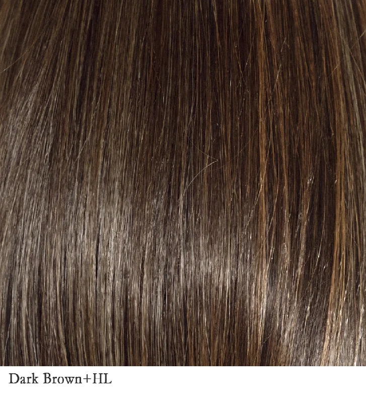 Pre-Order | Dark Brown+HL | 6/27/2014 | Unrooted but very dynamic colors of dark Brown and Strawberry light Auburn and chunky medium and dark Blonde highlights.