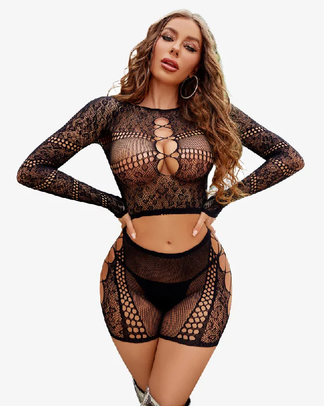 Fishnet Two Piece Lingerie Set