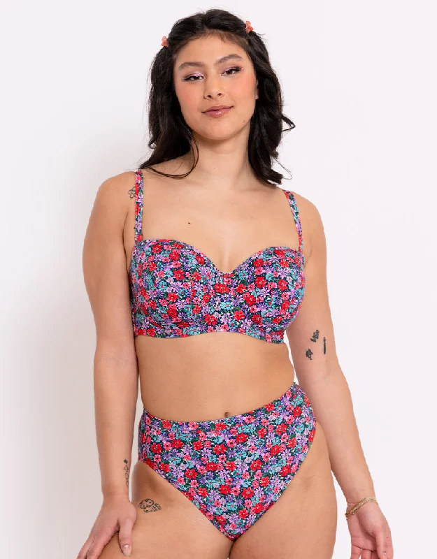 Curvy Kate Kitsch Kate Bandeau Strapless Multiway Bikini Top Floral Print