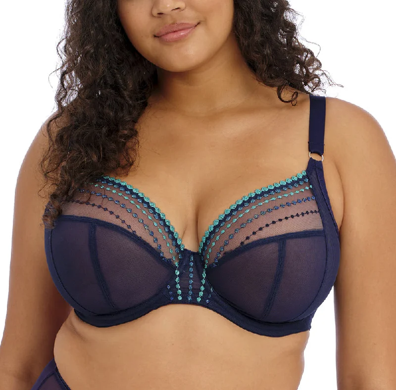 Elomi Matilda Siren Song Blue Unlined Plunge Bra 8900