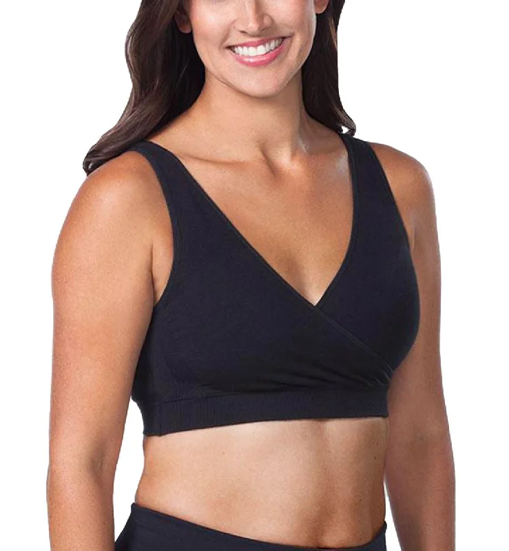 Leading Lady Harmony Dreamy Comfort Cotton Crossover Bra (4011) - Jet Black