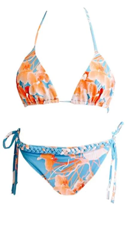 Lindsey Brown Turquoise Bikini Set