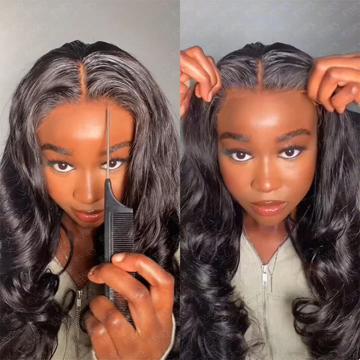 Lace wig with a straight texture for a sleek and minimalist lookWear & Go 13X4 Pre Cut Glueless HD Lace Front Wig Brazilian Body Wave Human Hair Wigs