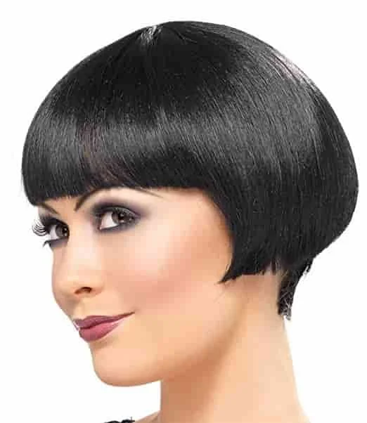 Bob Wigs for Job Interviews​ Bob wig with a curly fringe for a playful and youthful vibe20's Flapper Bob Wig