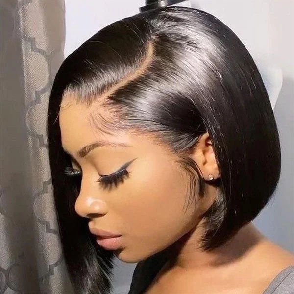 Bob Wigs for Barbecues Lace - front bob wig for a seamless hairlineAshimary Wide T Invisible HD Transparent Lace Deep Side Part Straight Bob Wig With Natural Color Bob Wigs for Barbecues Lace - front bob wig for a seamless hairlineAshimary Wide T Invisible HD Transparent Lace Deep Side Part Straight Bob Wig With Natural Color