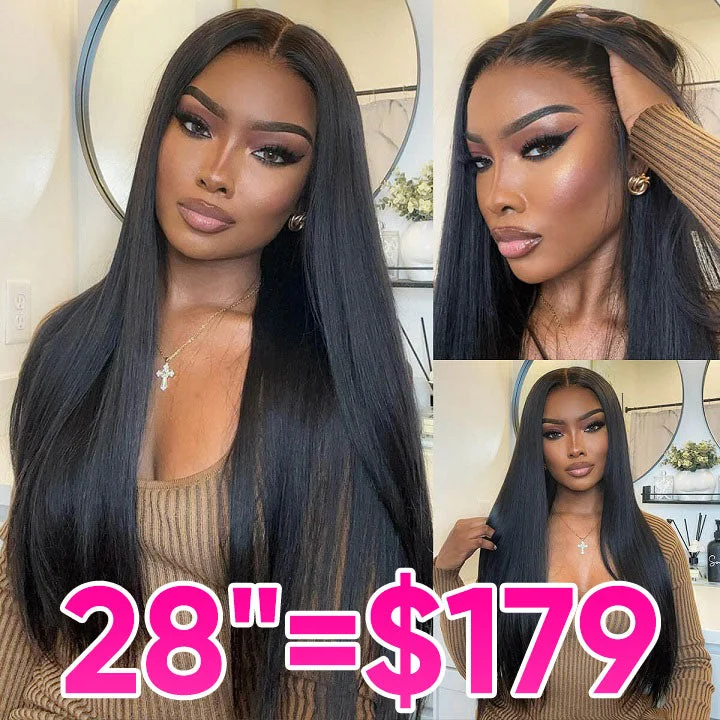 Lace wig with a 200 - density for a full and thick appearance{Super Deal} 28"=$179 Long Length Air Cap Straight Body Wave Wig Pre Cut 4x4 13x5 Lace Glueless Human Hair Wig Lace wig with a 200 - density for a full and thick appearance{Super Deal} 28"=$179 Long Length Air Cap Straight Body Wave Wig Pre Cut 4x4 13x5 Lace Glueless Human Hair Wig