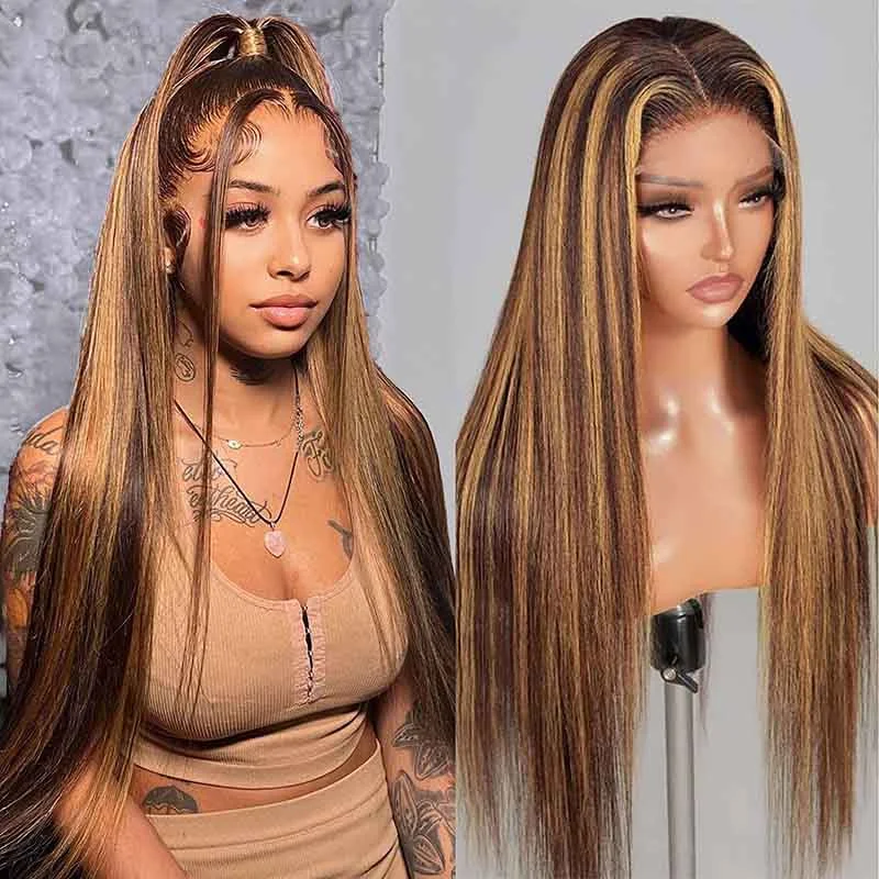 Adjustable - cap colored wig for a comfortable fitAlibonnie Honey Blonde Highlight Wigs Human Hair Straight 360 Transparent Lace Wigs Pre Plucked Adjustable - cap colored wig for a comfortable fitAlibonnie Honey Blonde Highlight Wigs Human Hair Straight 360 Transparent Lace Wigs Pre Plucked