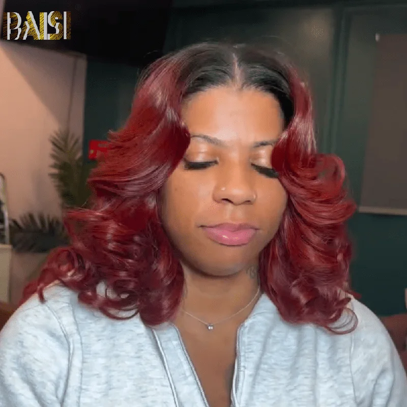 Bob Wigs for TikTok Stars Bob wig with a blunt cut for a modern and edgy styleBAISI 1B/Red Wavy BOB Wig Bob Wigs for TikTok Stars Bob wig with a blunt cut for a modern and edgy styleBAISI 1B/Red Wavy BOB Wig