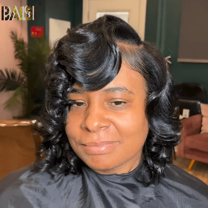 Bob Wigs for Formal Occasions Adjustable - cap bob wig for a comfortable fitBAISI Bleached Knot Egg Curl BOB Wig Bob Wigs for Formal Occasions Adjustable - cap bob wig for a comfortable fitBAISI Bleached Knot Egg Curl BOB Wig