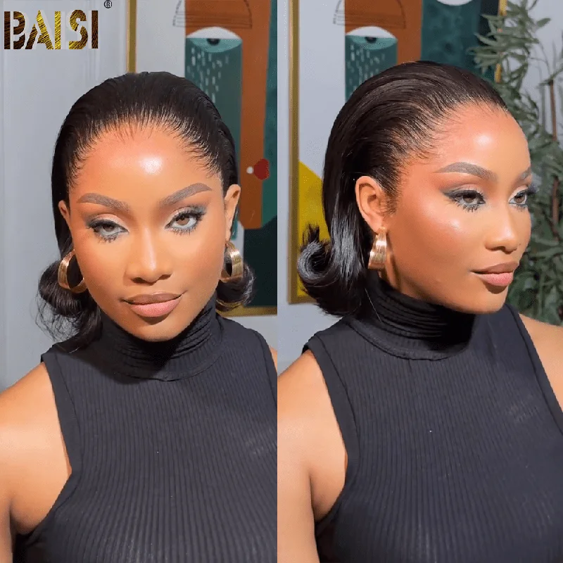 Bob Wigs for Beach Vacations Bob wig with a balayage effect for a natural - looking color transitionBAISI Fashion Style Short BOB Lace Wig Bob Wigs for Beach Vacations Bob wig with a balayage effect for a natural - looking color transitionBAISI Fashion Style Short BOB Lace Wig
