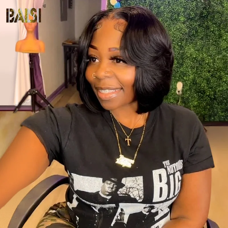 Bob Wigs for Pear - Shaped Figures Synthetic bob wig with a natural - looking textureBAISI Fashion Wavy Bleached Knots BoB Wig Bob Wigs for Pear - Shaped Figures Synthetic bob wig with a natural - looking textureBAISI Fashion Wavy Bleached Knots BoB Wig