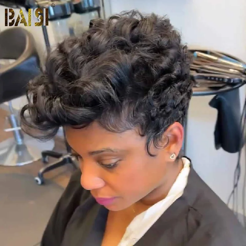 Bob Wigs in Asian Sizing Lace - front bob wig for a seamless hairlineBAISI Natural Black Quick Wave BoB Wig Bob Wigs in Asian Sizing Lace - front bob wig for a seamless hairlineBAISI Natural Black Quick Wave BoB Wig