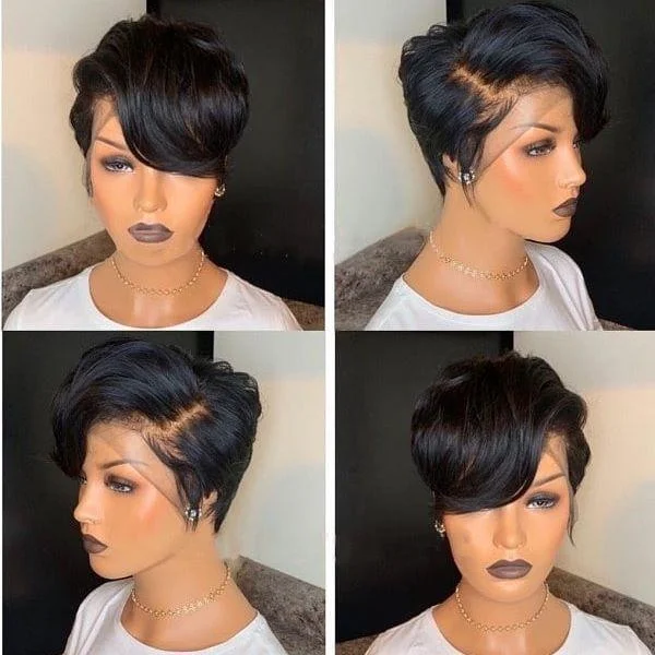 Bob Wigs with Pre - Plucked Hairlines for a Natural Look Adjustable - cap bob wig for a comfortable fitBAISI Pixie Cut Wig PrePlucked Hairline 100% Human Hair Bob Wigs with Pre - Plucked Hairlines for a Natural Look Adjustable - cap bob wig for a comfortable fitBAISI Pixie Cut Wig PrePlucked Hairline 100% Human Hair