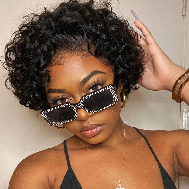 Bob Wigs for Athletic Builds Bob wig with side - swept bangs for a sophisticated lookBAISI SLICK BACK SHORT CUT CUTE CURL Pixie Cut Wig Bob Wigs for Athletic Builds Bob wig with side - swept bangs for a sophisticated lookBAISI SLICK BACK SHORT CUT CUTE CURL Pixie Cut Wig