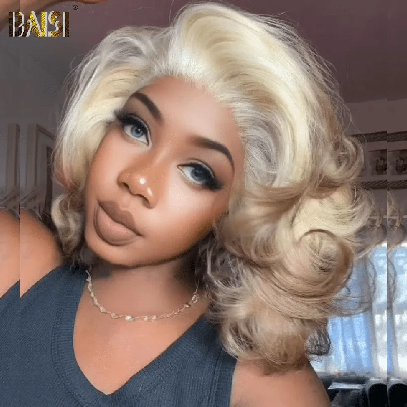 Bob Wigs for Job Interviews Bob wig with a curly fringe for a playful and youthful vibeBAISI Sexy Ombre Blonde Glueless Lace Wig Bob Wigs for Job Interviews Bob wig with a curly fringe for a playful and youthful vibeBAISI Sexy Ombre Blonde Glueless Lace Wig