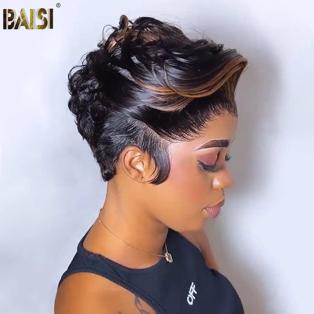 Bob Wigs for Bridesmaids Bob wig with auburn highlights for a warm and vibrant appearanceBAISI Sexy Short With Highlight Lace Frontal Wig Bob Wigs for Bridesmaids Bob wig with auburn highlights for a warm and vibrant appearanceBAISI Sexy Short With Highlight Lace Frontal Wig