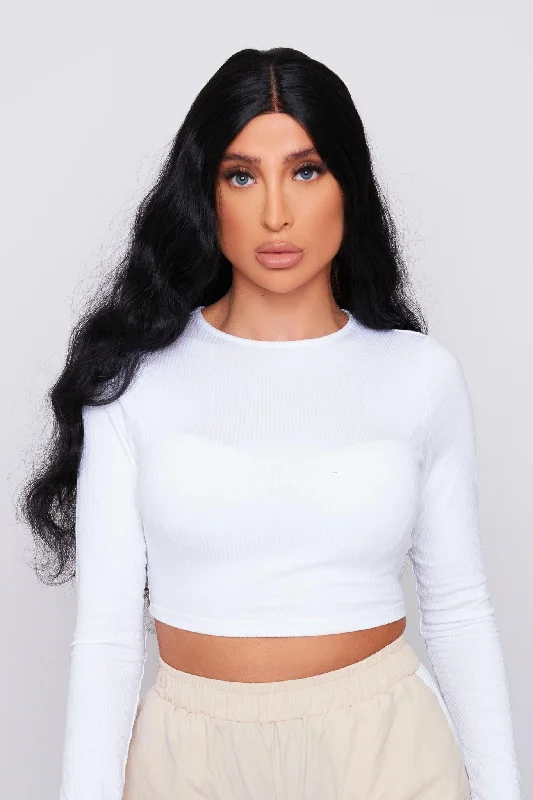Lace wig with a side - swept bang for a sophisticated lookLeonie 30" Black Body Wave Synthetic Lace Wig Lace wig with a side - swept bang for a sophisticated lookLeonie 30" Black Body Wave Synthetic Lace Wig