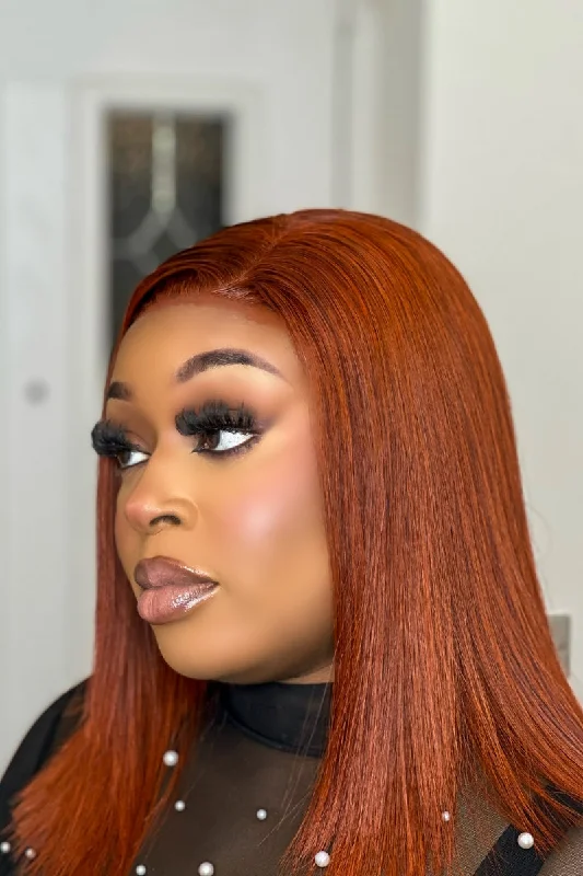 Colored wig with a middle - part for a classic and elegant styleCHESTNUT LUXURY VIETNAMESE BONE STRAIGHT Colored wig with a middle - part for a classic and elegant styleCHESTNUT LUXURY VIETNAMESE BONE STRAIGHT