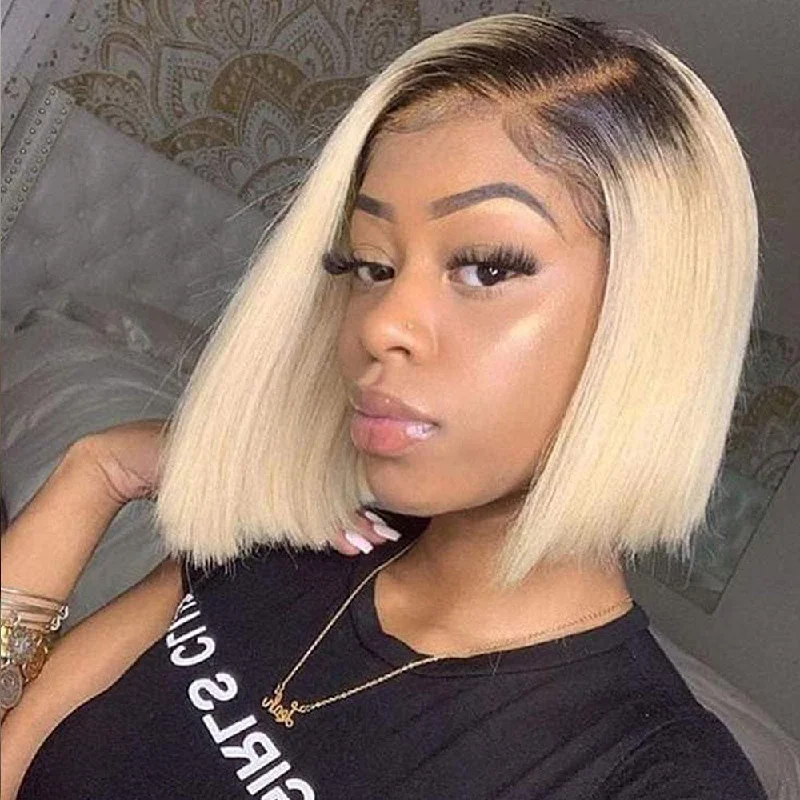 Bob Wigs for Tall Women Bob wig with a balayage effect for a natural - looking color transitionColored Bob Wig Human Hair Wigs 1B/613 Bob Wigs for Tall Women Bob wig with a balayage effect for a natural - looking color transitionColored Bob Wig Human Hair Wigs 1B/613