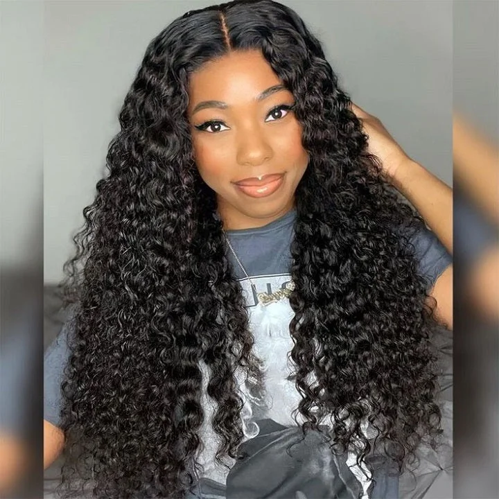 Lace wig with a middle - part for a classic and elegant styleCurly Glueless Pre Cut 5x6 Crystal Lace Wig Preplucked Human Hair Wigs Lace wig with a middle - part for a classic and elegant styleCurly Glueless Pre Cut 5x6 Crystal Lace Wig Preplucked Human Hair Wigs