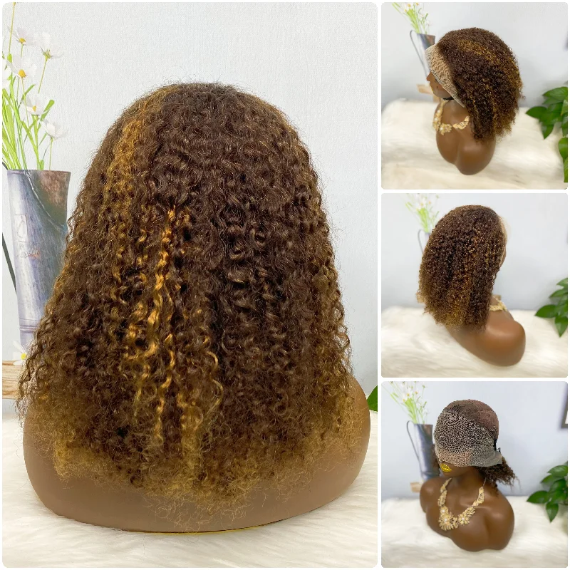 Bob Wigs for Summer Parties Bob wig with side - swept bangs for a sophisticated lookDouble Drawn 13*4 BoB Pixie Curl Wigs 250% Density Color P4/30# Bob Wigs for Summer Parties Bob wig with side - swept bangs for a sophisticated lookDouble Drawn 13*4 BoB Pixie Curl Wigs 250% Density Color P4/30#