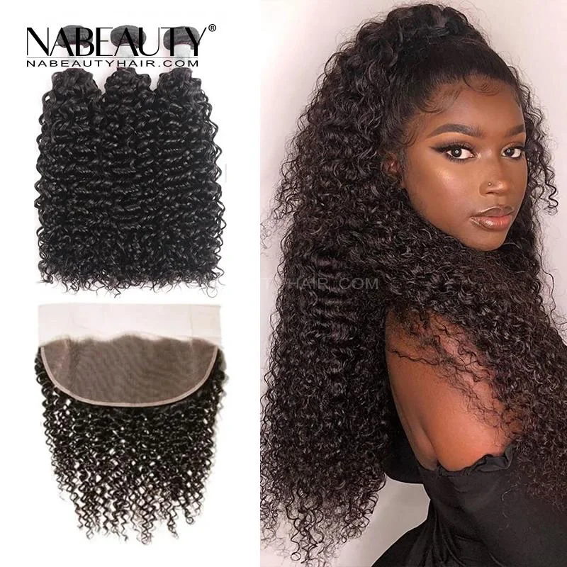 Lace wig with a wispy fringe for a soft and feminine lookFrontal Wig | 13x4Frontal With 3 Bundles Deep Curly Nabeauty Virgin Hair 300%Density Lace wig with a wispy fringe for a soft and feminine lookFrontal Wig | 13x4Frontal With 3 Bundles Deep Curly Nabeauty Virgin Hair 300%Density