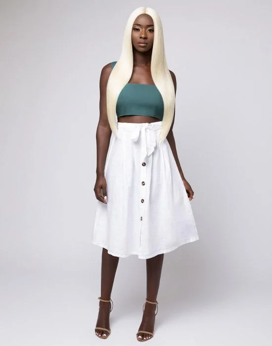 Human - hair wig with a pre - bleached knot for a natural - looking scalpGlamazon Length Lace Wig Human - hair wig with a pre - bleached knot for a natural - looking scalpGlamazon Length Lace Wig