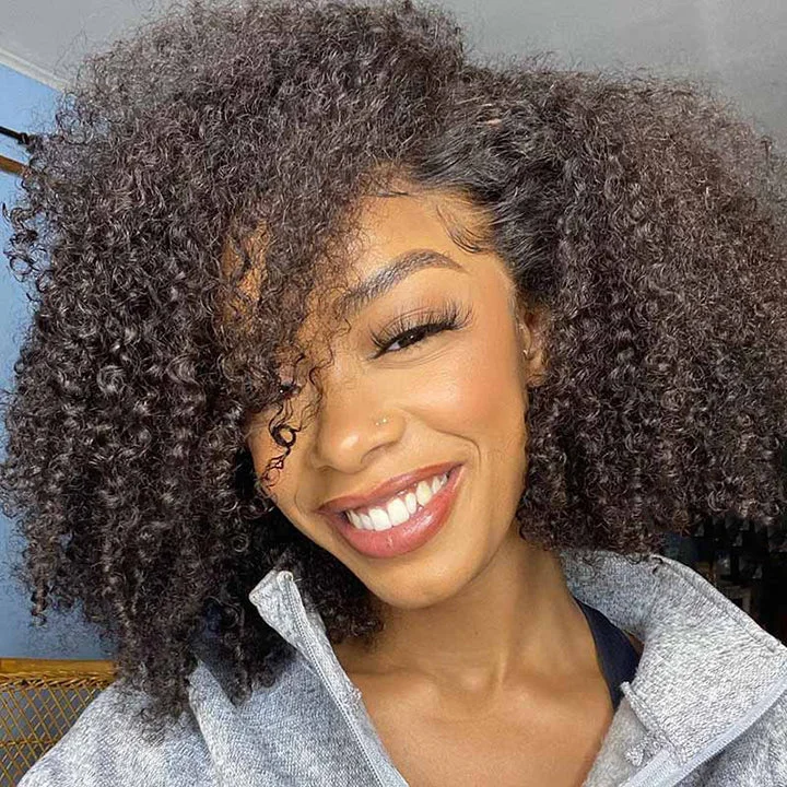 Lace wig with a side - swept bang for a sophisticated lookGlueless Invisible HD Lace Afro Kinky Curly 13x4 Lace Front Bob Wig 5x5 Lace Bob Human Hair Wig Lace wig with a side - swept bang for a sophisticated lookGlueless Invisible HD Lace Afro Kinky Curly 13x4 Lace Front Bob Wig 5x5 Lace Bob Human Hair Wig
