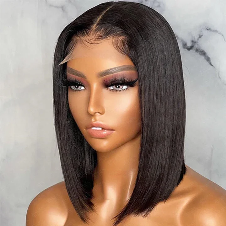 Lace wig with a 13x4 lace frontal for a wide - parting areaGlueless Invisible HD Lace Straight Short 13x4 Lace Front Bob Wig 5x5 Bob Human Hair Wigs Lace wig with a 13x4 lace frontal for a wide - parting areaGlueless Invisible HD Lace Straight Short 13x4 Lace Front Bob Wig 5x5 Bob Human Hair Wigs