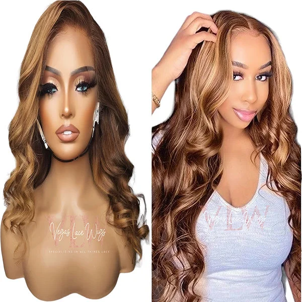Lace wig with a wispy fringe for a soft and feminine lookHD Invisible Lace Ginger Color Wig Breeona Lace wig with a wispy fringe for a soft and feminine lookHD Invisible Lace Ginger Color Wig Breeona