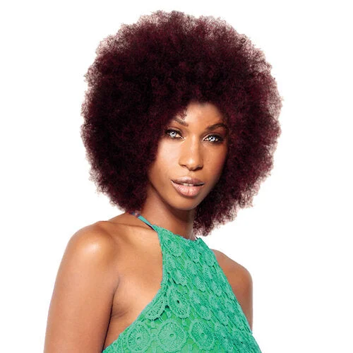 Human - hair wig with a middle - part for a classic and elegant styleJumbo Afro Wig