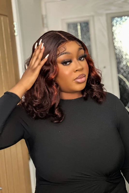 Colored wig with a pre - bleached knot for a natural - looking scalpLAURA LOOSE WAVE 5 BY 5 CLOSURE Colored wig with a pre - bleached knot for a natural - looking scalpLAURA LOOSE WAVE 5 BY 5 CLOSURE