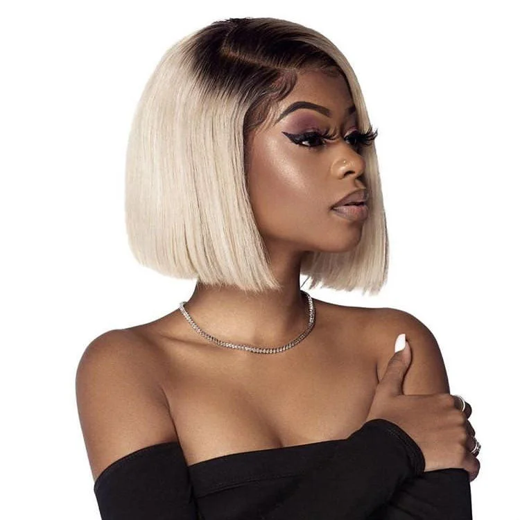 Bob Wigs for African - American Women Petite bob wig suitable for women with small facesMsbeauty T1B/613 Ombre Blonde Straight Bob Lace Front Wig 2019 Best Seller Bob Wigs for African - American Women Petite bob wig suitable for women with small facesMsbeauty T1B/613 Ombre Blonde Straight Bob Lace Front Wig 2019 Best Seller