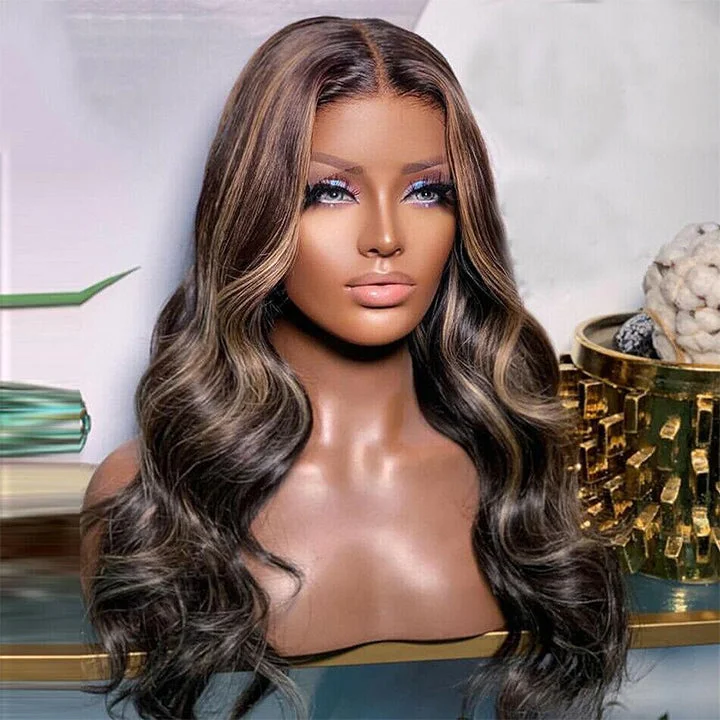 Lace wig with a pre - bleached knot for a natural - looking scalpP4/27 Balayage Highlight Wavy 5X5 HD Lace Closure Wig Human Hair Wigs Lace wig with a pre - bleached knot for a natural - looking scalpP4/27 Balayage Highlight Wavy 5X5 HD Lace Closure Wig Human Hair Wigs